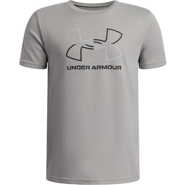 Titanium/Green - Under Armour - Kids' Foundation Short-Sleeve Regular Fit T-Shirt