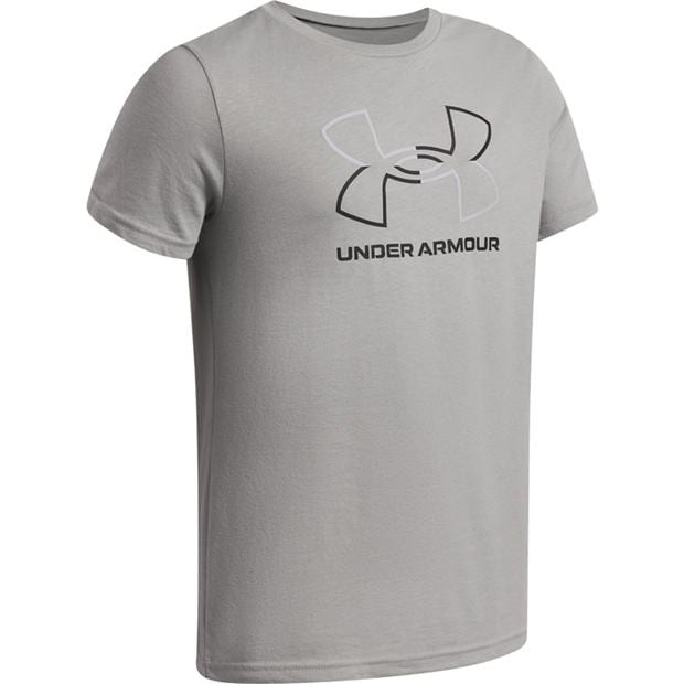 Titanium/Green - Under Armour - Kids' Foundation Short-Sleeve Regular Fit T-Shirt
