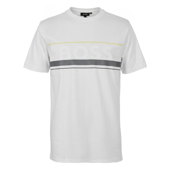 Boss Men's White Hbg Zone Signature Logo T-Shirt in Size L, Sports Direct