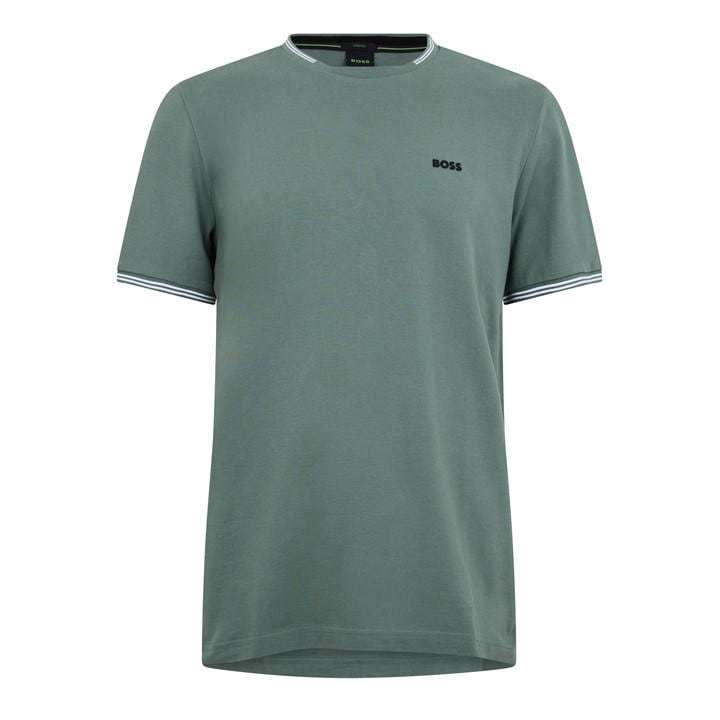 Boss Men's Green Short Sleeve T-Shirt With Logo Detail (Taul Regular Fit) in Size 2XL, Sports Direct