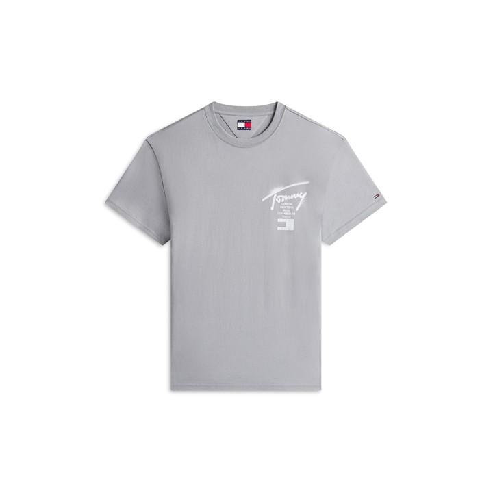 Tommy Jeans Men's Grey Back Flag Logo T-Shirt in Size 2XL, Sports Direct