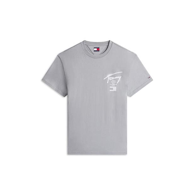 Sig City Grey - Tommy Jeans - Back Flag Logo T-Shirt
