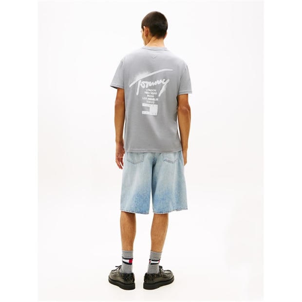Sig City Grey - Tommy Jeans - Back Flag Logo T-Shirt