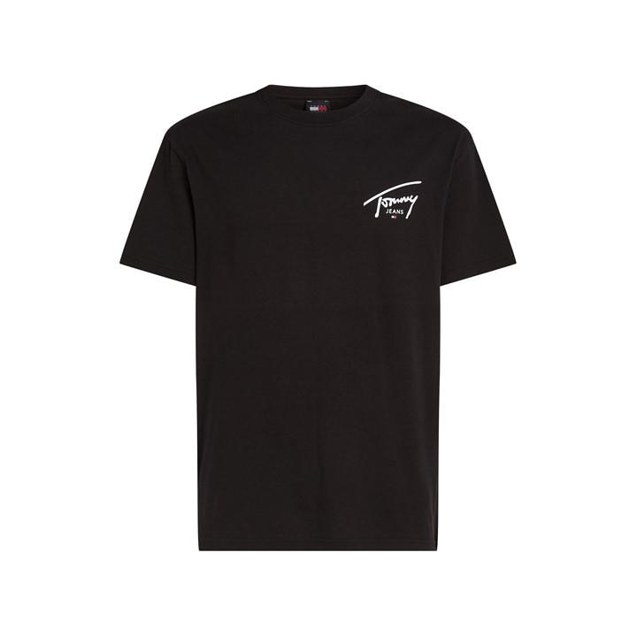 Tommy Jeans Men's Black Back Flag Logo T-Shirt in Size 2XL, Sports Direct