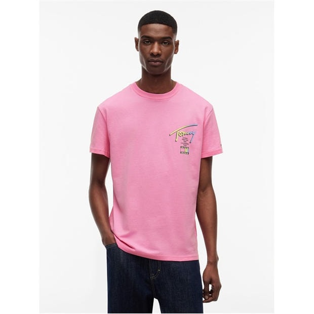 Sig Pink - Tommy Jeans - Back Flag Logo T-Shirt