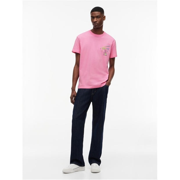 Sig Pink - Tommy Jeans - Back Flag Logo T-Shirt