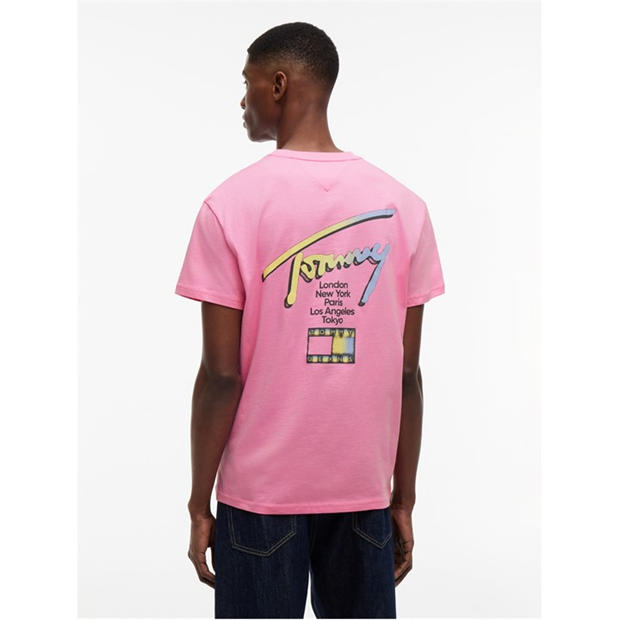 Sig Pink - Tommy Jeans - Back Flag Logo T-Shirt