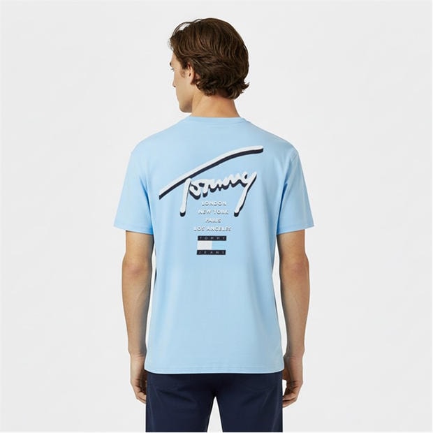 Sig Lght Blue - Tommy Jeans - Back Flag Logo T-Shirt