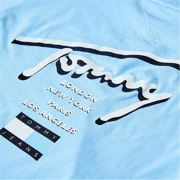 Sig Lght Blue - Tommy Jeans - Back Flag Logo T-Shirt