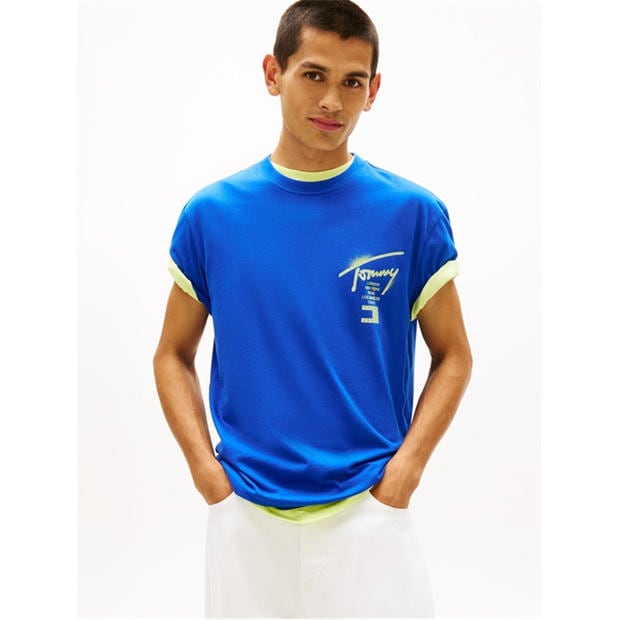 Sig City Blue - Tommy Jeans - Back Flag Logo T-Shirt