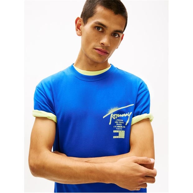 Sig City Blue - Tommy Jeans - Back Flag Logo T-Shirt