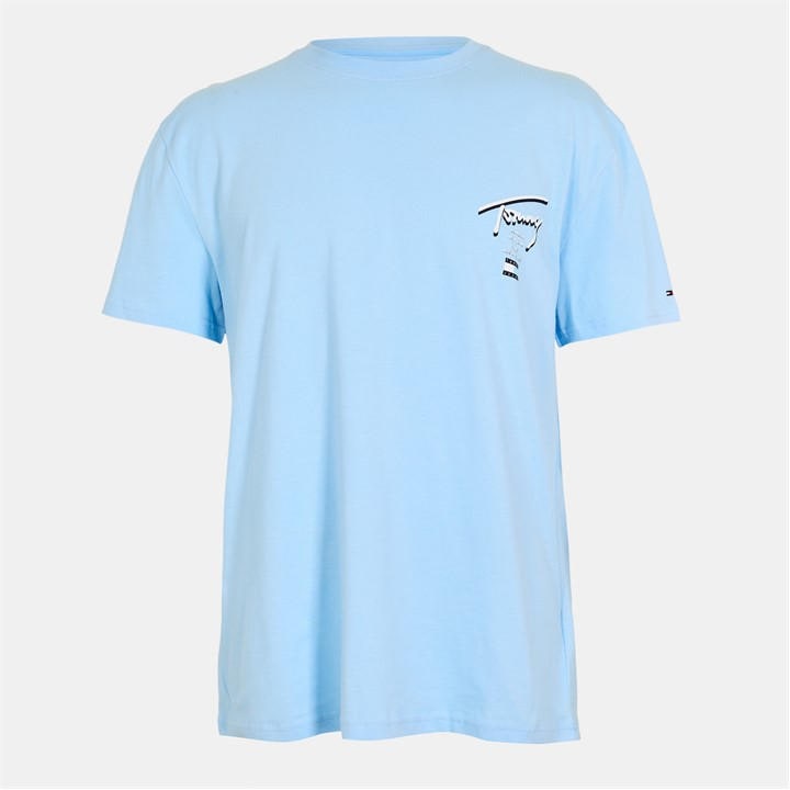 Tommy Jeans Men's Blue Back Flag Logo T-Shirt in Size 2XL, Sports Direct