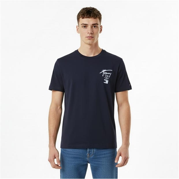Dark Night Navy - Tommy Jeans - Back Flag Logo T-Shirt