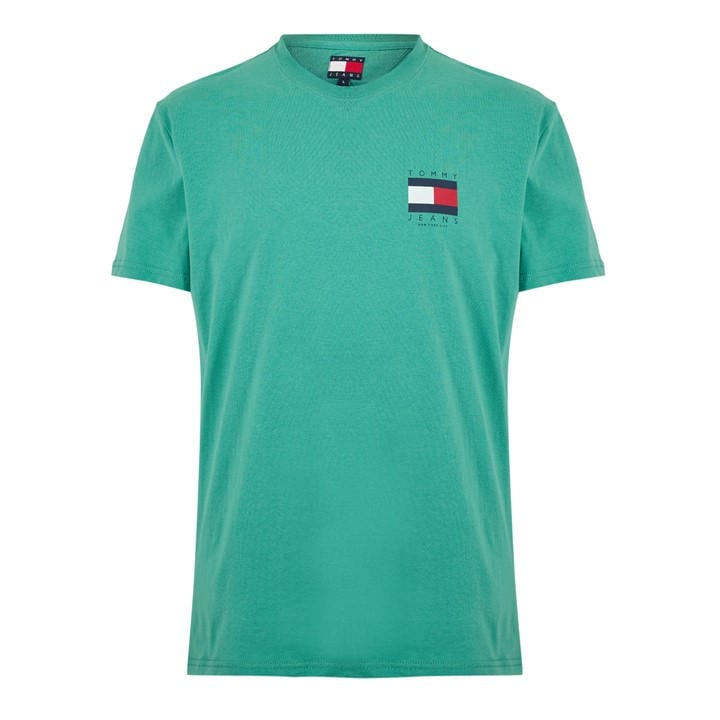 Tommy Jeans Men's Green Back Flag Logo T-Shirt in Size 2XL, Sports Direct