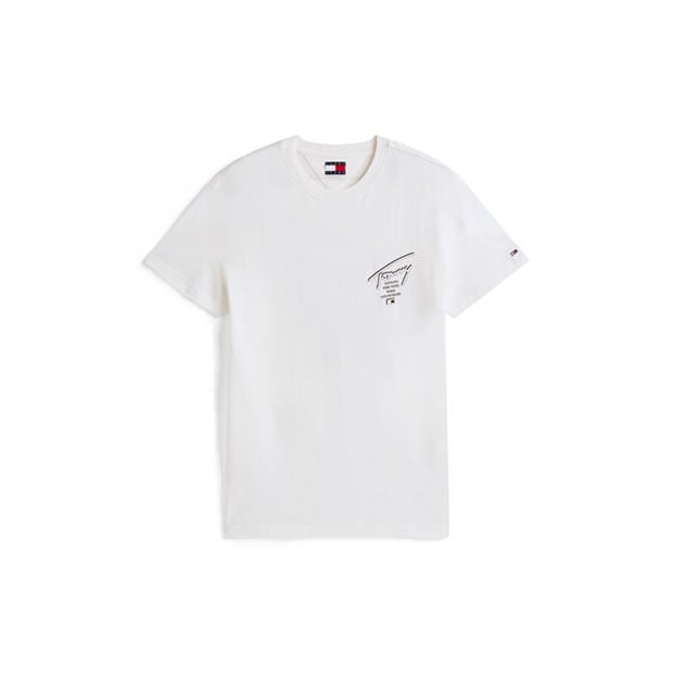 Бял Sig 2 - Tommy Jeans - Back Flag Logo T-Shirt