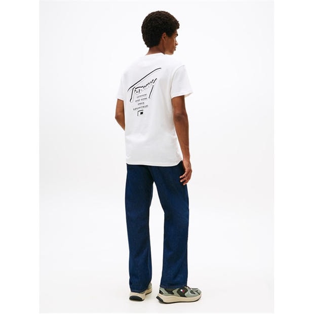 Бял Sig 2 - Tommy Jeans - Back Flag Logo T-Shirt