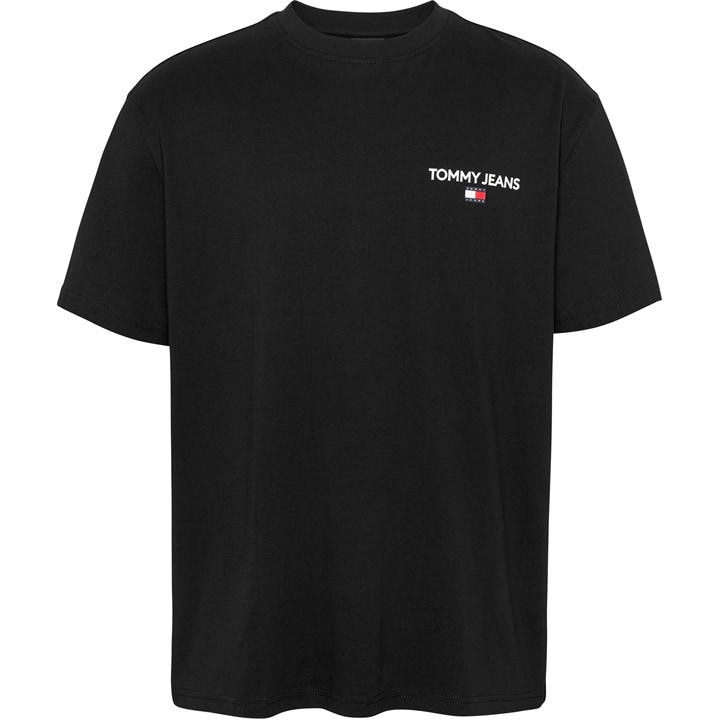 Tommy Jeans Men's Black Back Flag Logo T-Shirt in Size M, Sports Direct