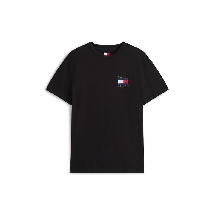 Tommy Jeans Men's Black Back Flag Logo T-Shirt in Size 2XL, Sports Direct
