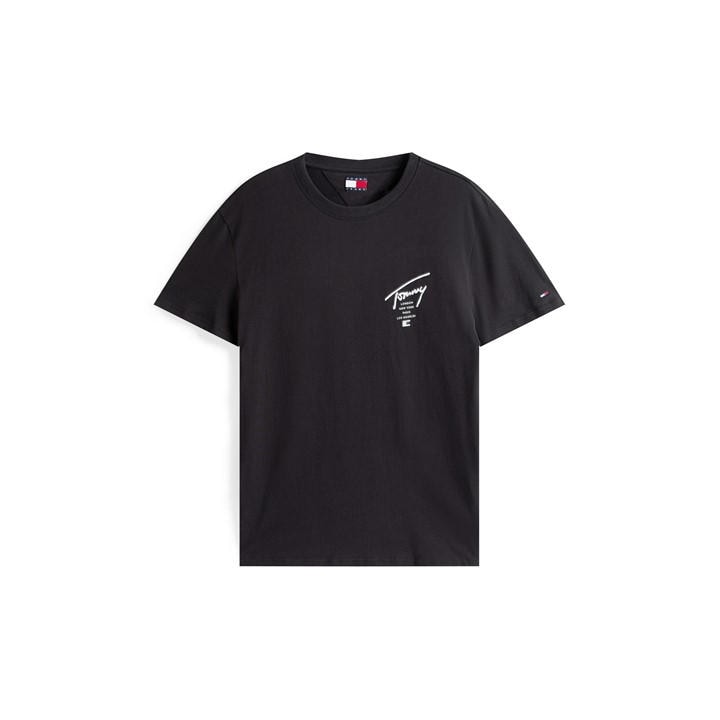 Tommy Jeans Men's Black Back Flag Logo T-Shirt in Size 2XL, Sports Direct