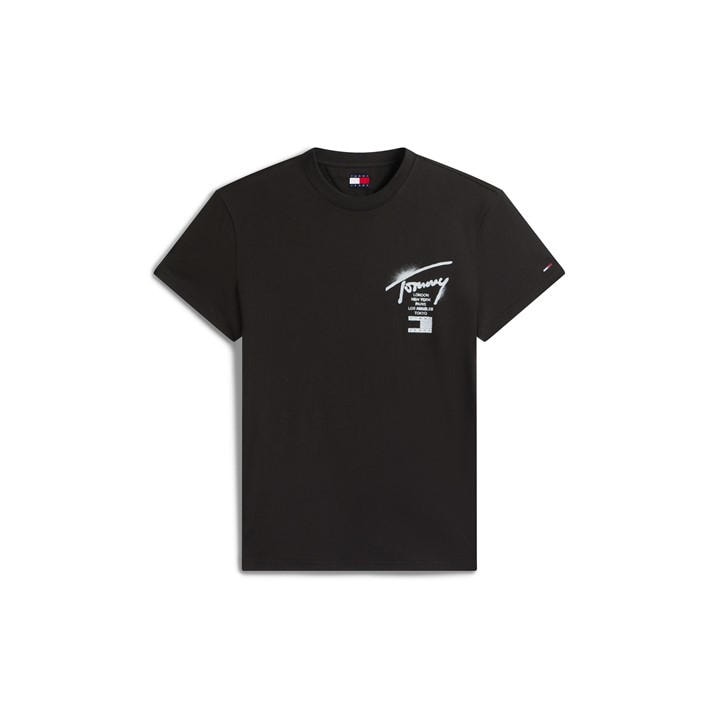 Tommy Jeans Men's Black Back Flag Logo T-Shirt in Size L, Sports Direct