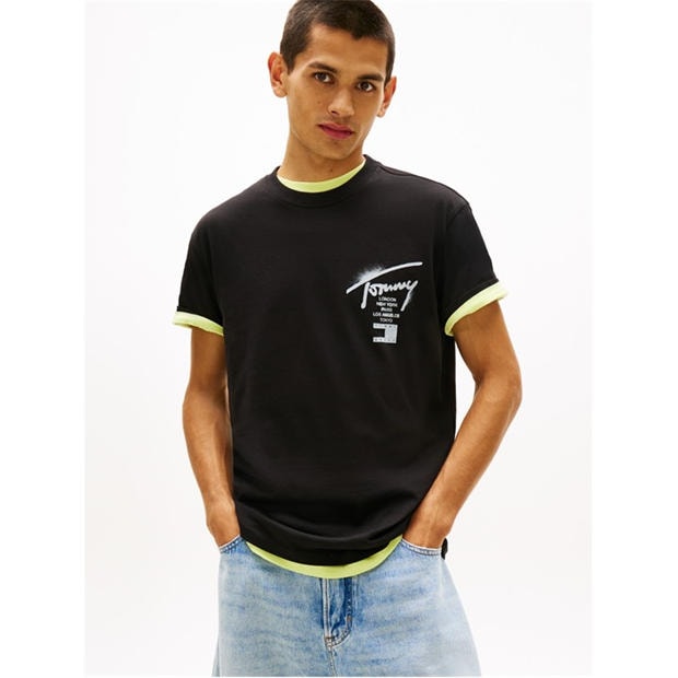 Sig Black - Tommy Jeans - Back Flag Logo T-Shirt
