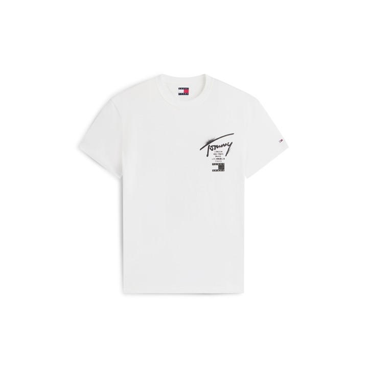 Tommy Jeans Men's Cream Back Flag Logo T-Shirt in Size XL, Sports Direct
