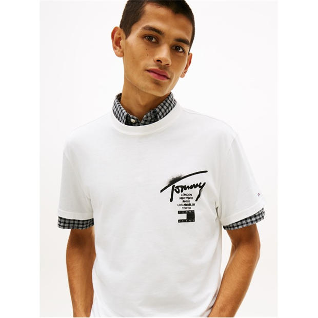 Sig Ecru - Tommy Jeans - Back Flag Logo T-Shirt