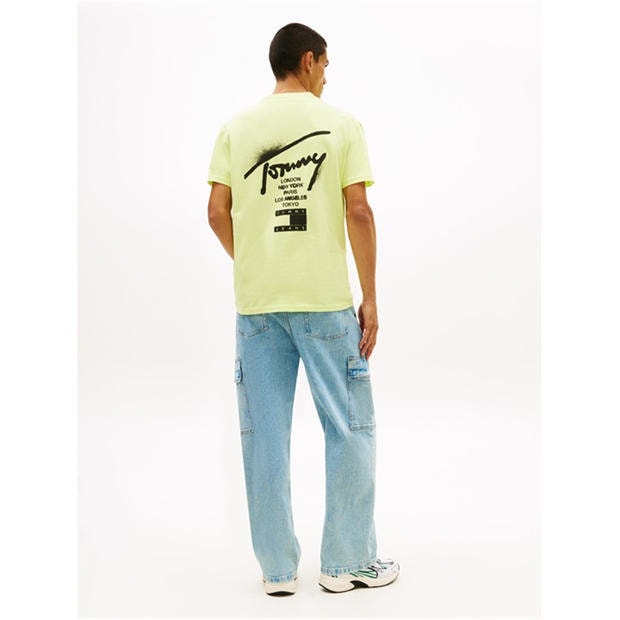 Faded Lime - Tommy Jeans - Back Flag Logo T-Shirt