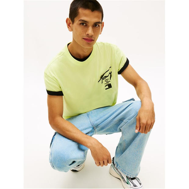 Faded Lime - Tommy Jeans - Back Flag Logo T-Shirt