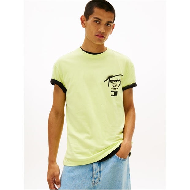 Faded Lime - Tommy Jeans - Back Flag Logo T-Shirt