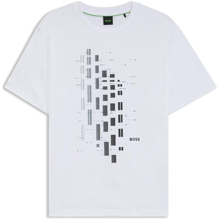 Boss Men's White Hbg Grx Degradé Geometric Print T-Shirt in Size 2XL, Sports Direct