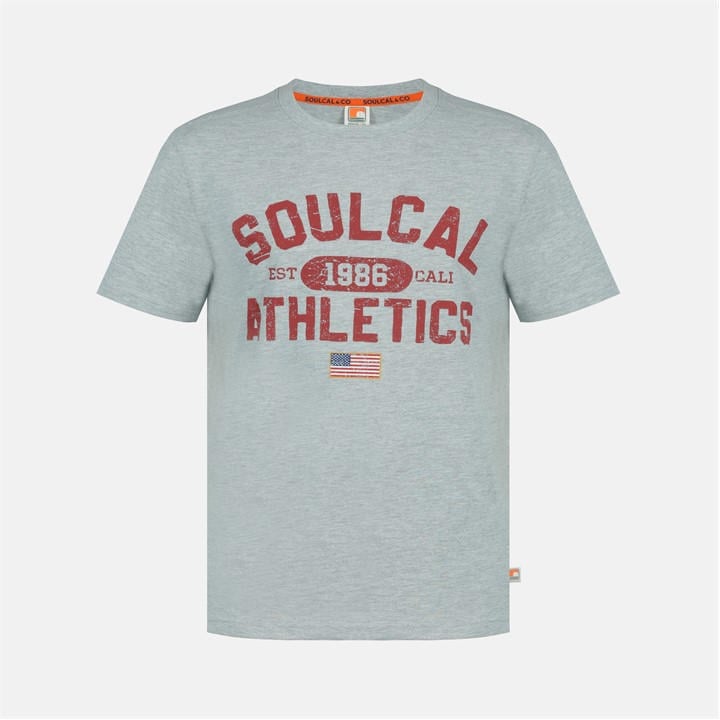 Soulcal Men's Grey Graphic Print T-Shirt ’S in Size M, Sports Direct