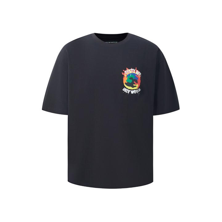 Pretty Boy Ugly World Men's Black The Cotton Crew Neck Oversized Fit T-Shirt in Size M, Sports Direct