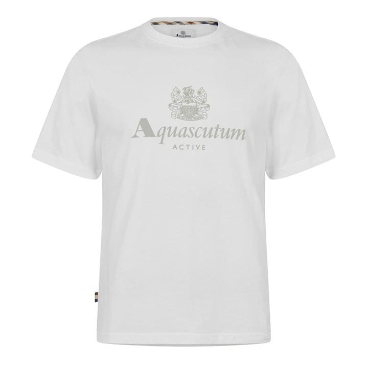 Aquascutum Men' White T-Shirt in Size S, Sports Direct