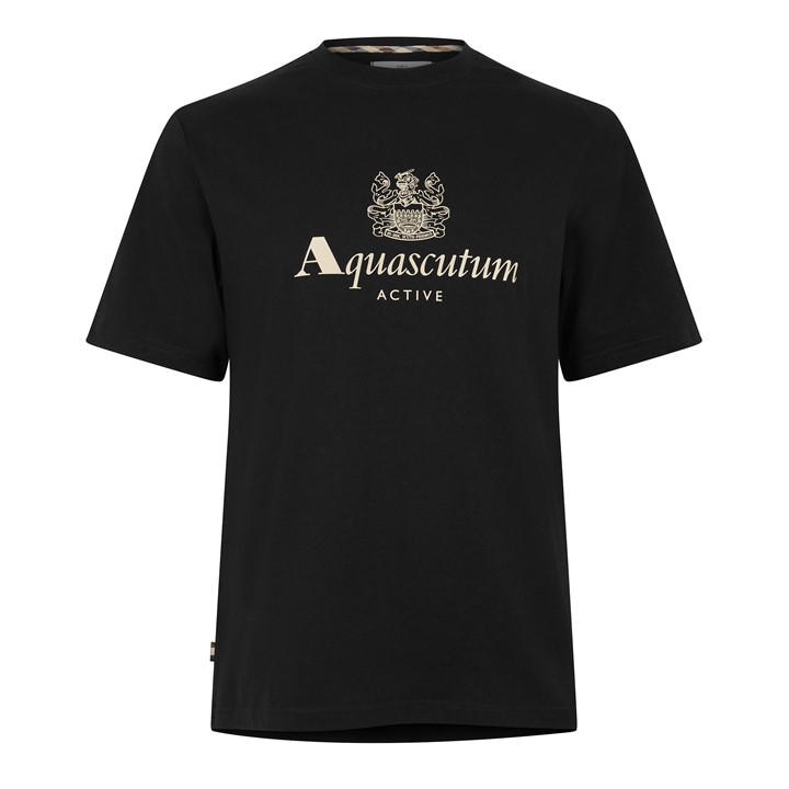 Aquascutum Men's Black T-Shirt in Size M, Sports Direct
