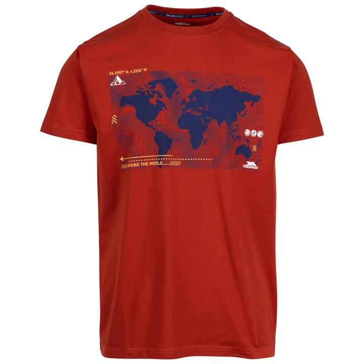 Trespass Men' Red Chera T-Shirt in Size S, Sports Direct