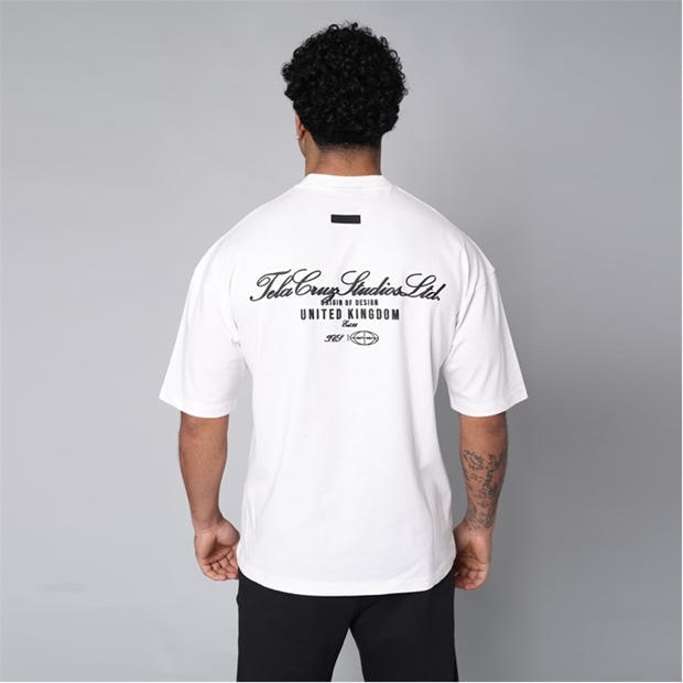 White - Tela Cruz - Men's Studio Tee Oversized T-Shirt