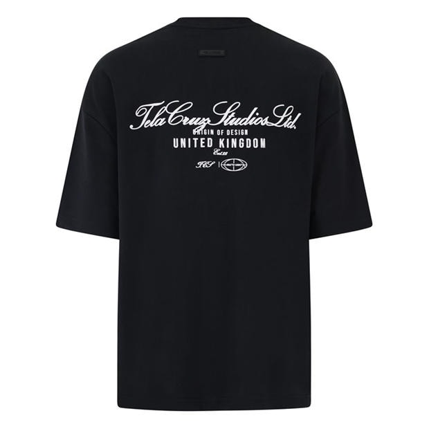 Black - Tela Cruz - Men's Studio Tee Oversized T-Shirt