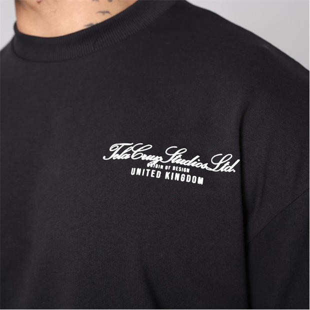 Black - Tela Cruz - Men's Studio Tee Oversized T-Shirt
