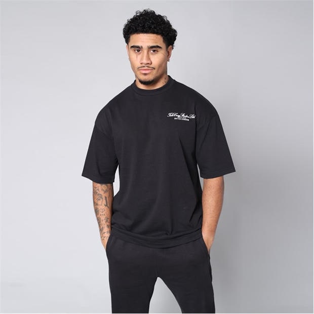 Black - Tela Cruz - Men's Studio Tee Oversized T-Shirt