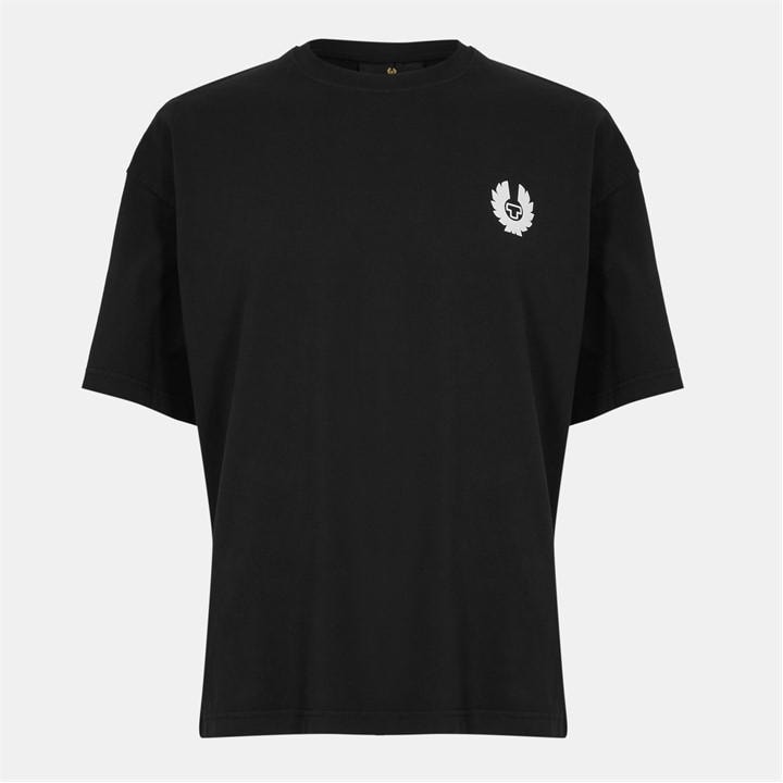 Belstaff Men's Black Drop-Shoulder Oversized T-Shirt in Size L, Sports Direct