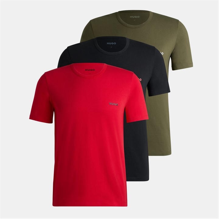Hugo Men's Red 3 Pack Of Pyjama T-Shirts in Size M, Sports Direct