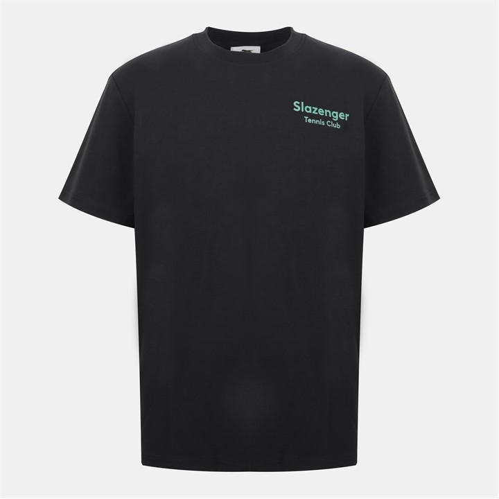 Slazenger Men's Black Slaz Tennis Club Regular Fit T-Shirt in Size M, Sports Direct