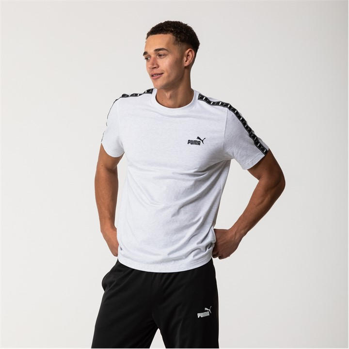 Puma Men's Grey Tape Regular Fit T-Shirt in Size M, Sports Direct