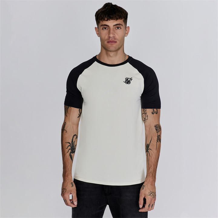 Siksilk Men's Cream Regular Fit Raglan T-Shirt in Size 2XL, Sports Direct