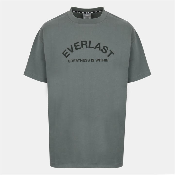 Everlast Men's Green Flocked Cotton Short Sleeve Crew Neck T-Shirt in Size L, Sports Direct