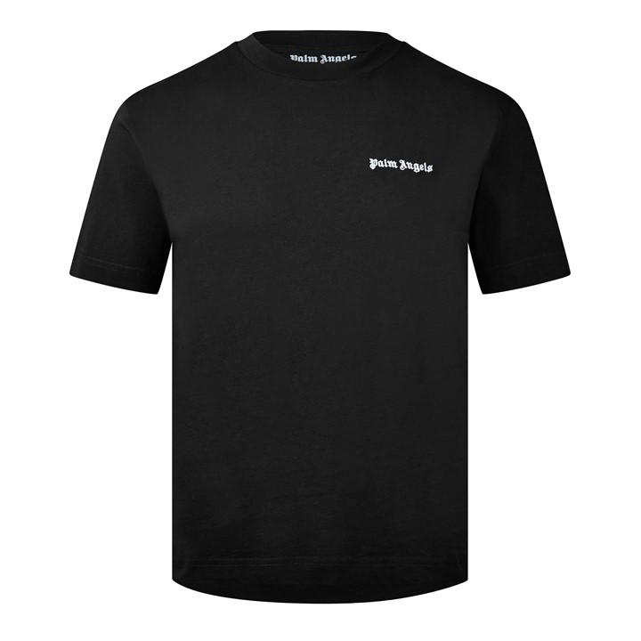 Palm Angels Men's Black Embroidered Logo T-Shirt in Size XL, Sports Direct