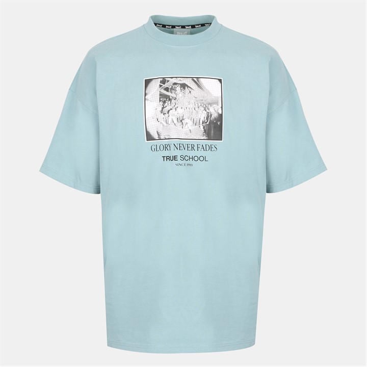 Everlast Men' Blue D Print Cotton Short Sleeve T-Shirt in Size S, Sports Direct