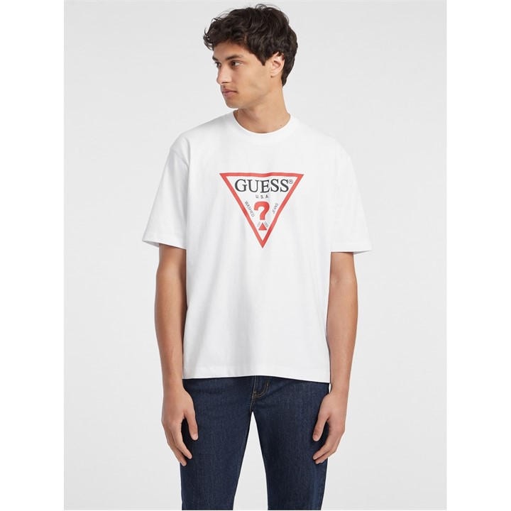 Guess Men's White Jeans Iconic Tee in Size XL, Sports Direct