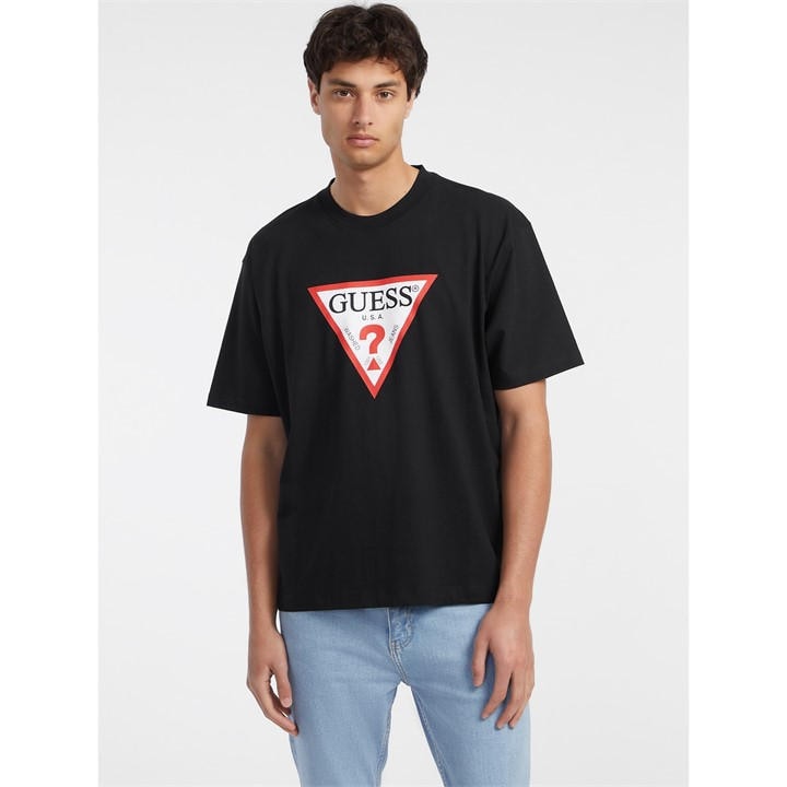 Guess Men's Black Jeans Iconic Tee in Size M, Sports Direct